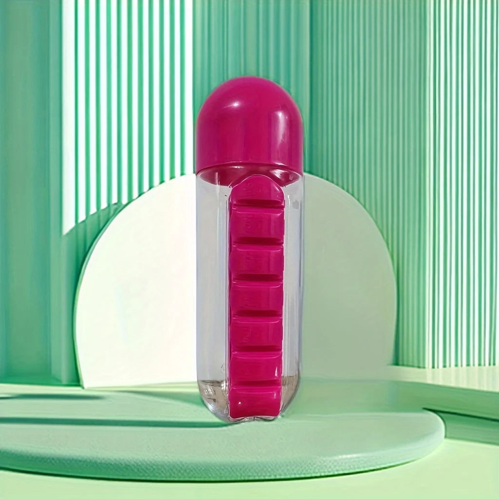 Gourde Pilulier 2 En 1 600 ml Avec Organiseur 7 Jours
