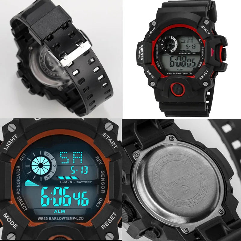 Montre Sport Homme Digitale Militaire Étanche Avec Alarme