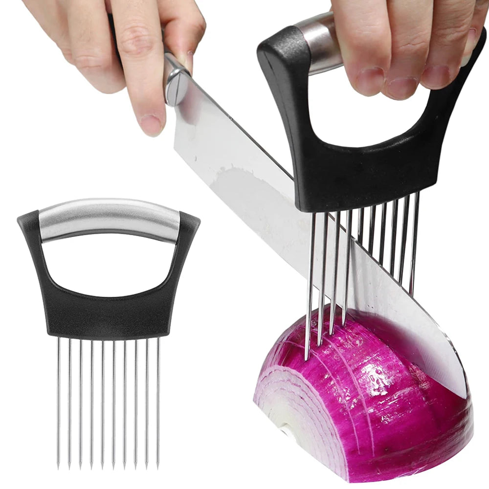 Pique-oignon inox pour trancher légumes et viandes
