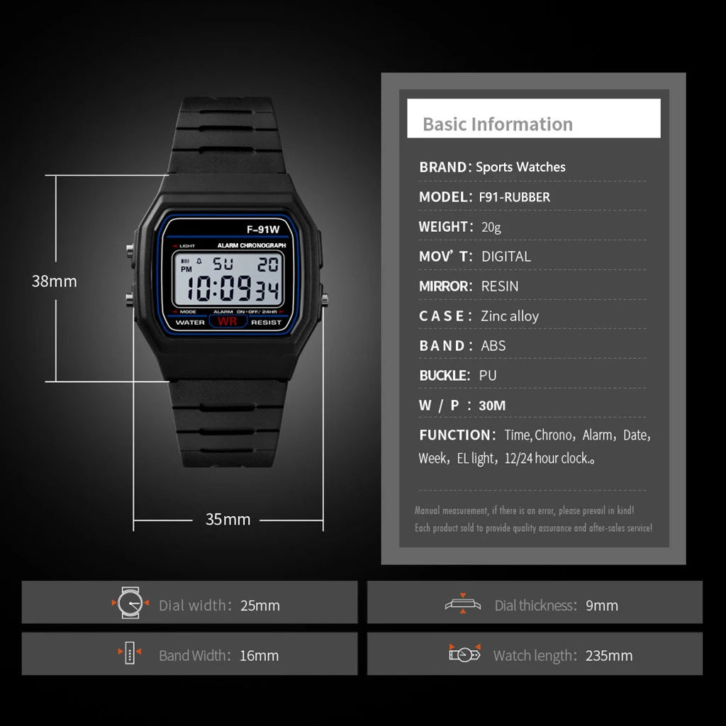 Montre Sport Digitale Étanche Homme Enfant Avec Alarme