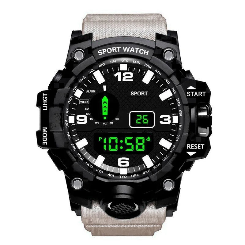 A-Abricot Couleur Montre Sport Homme Digitale Militaire Étanche Avec Alarme