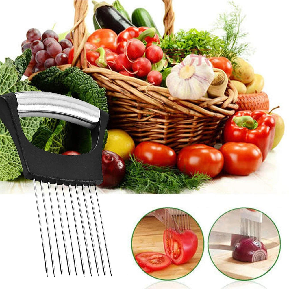 Pique-oignon inox pour trancher légumes et viandes