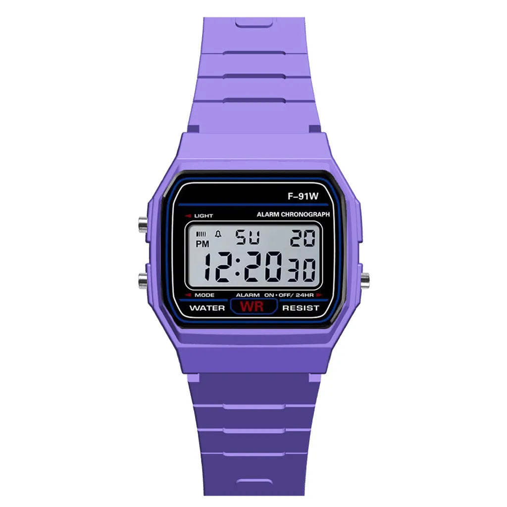 Violet Couleur Montre Sport Digitale Étanche Homme Enfant Avec Alarme