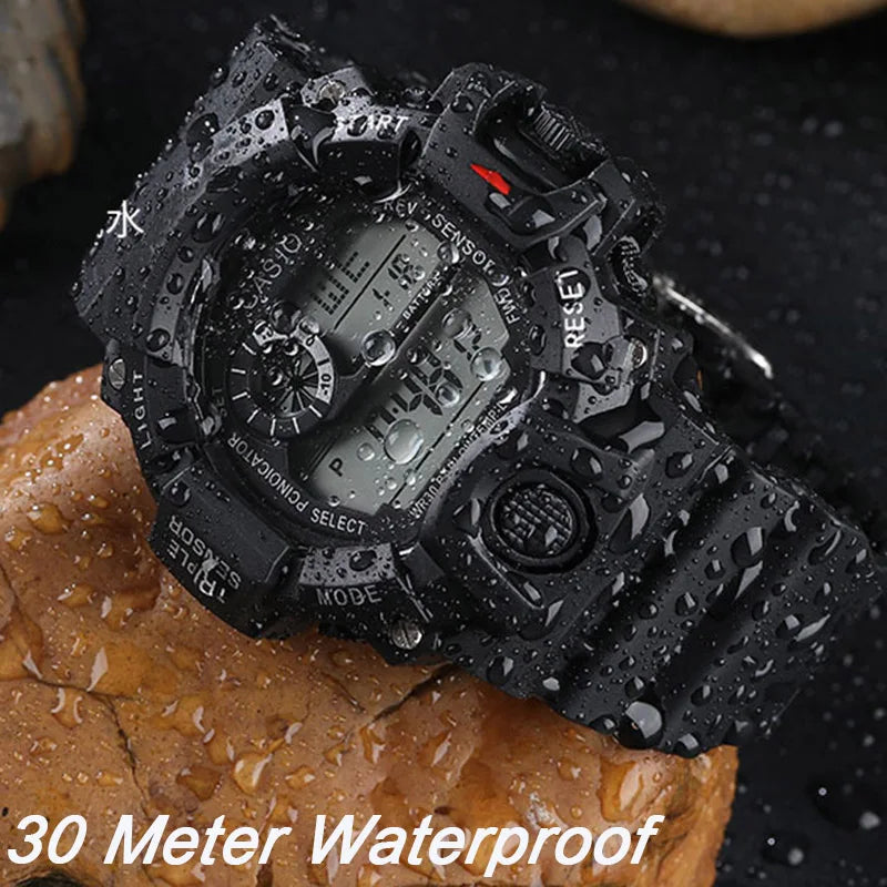Montre Sport Homme Digitale Militaire Étanche Avec Alarme