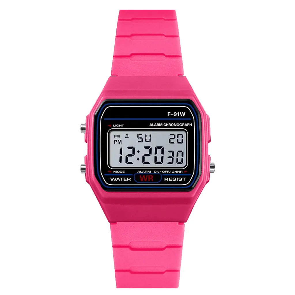 Rose Couleur Montre Sport Digitale Étanche Homme Enfant Avec Alarme