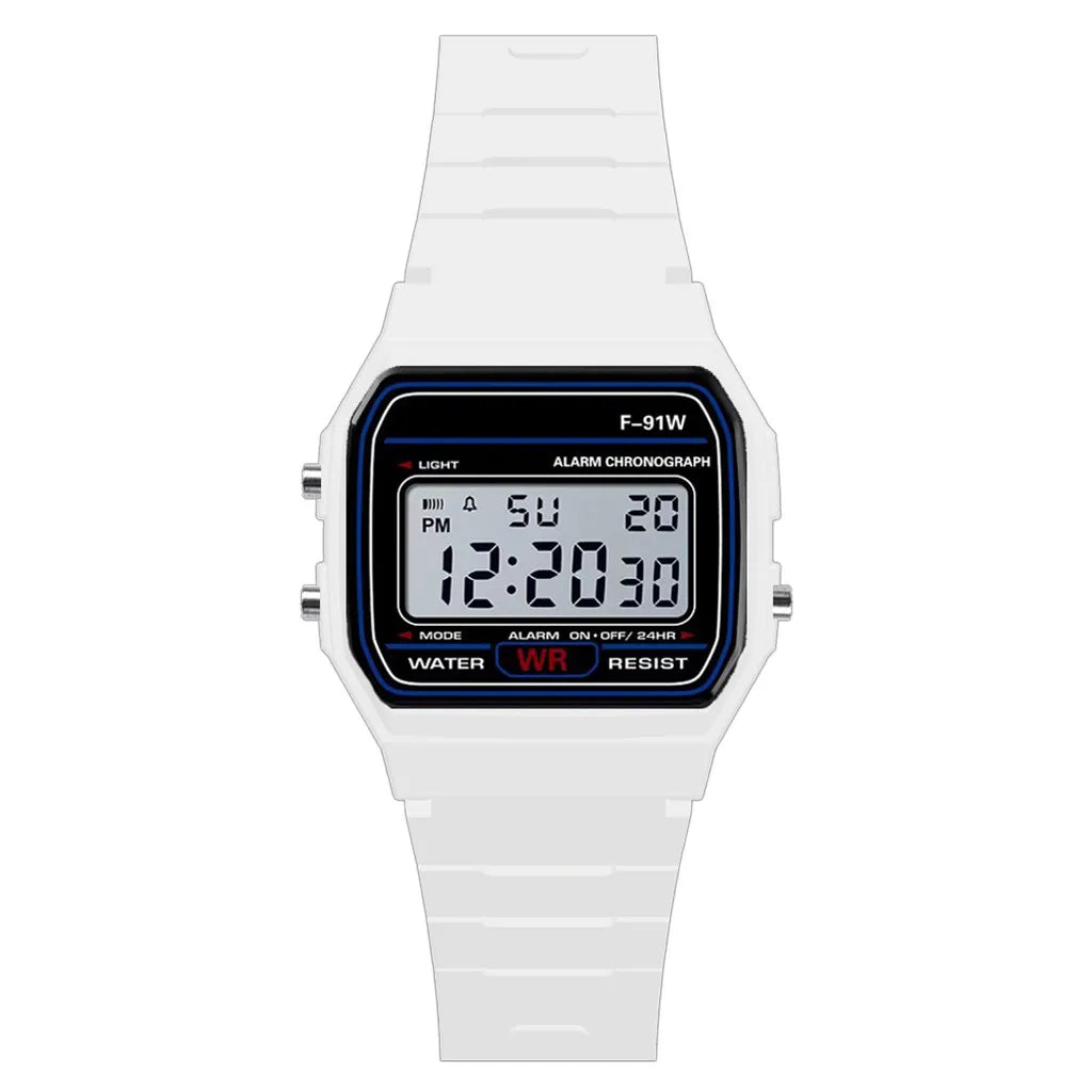 Blanc Couleur Montre Sport Digitale Étanche Homme Enfant Avec Alarme