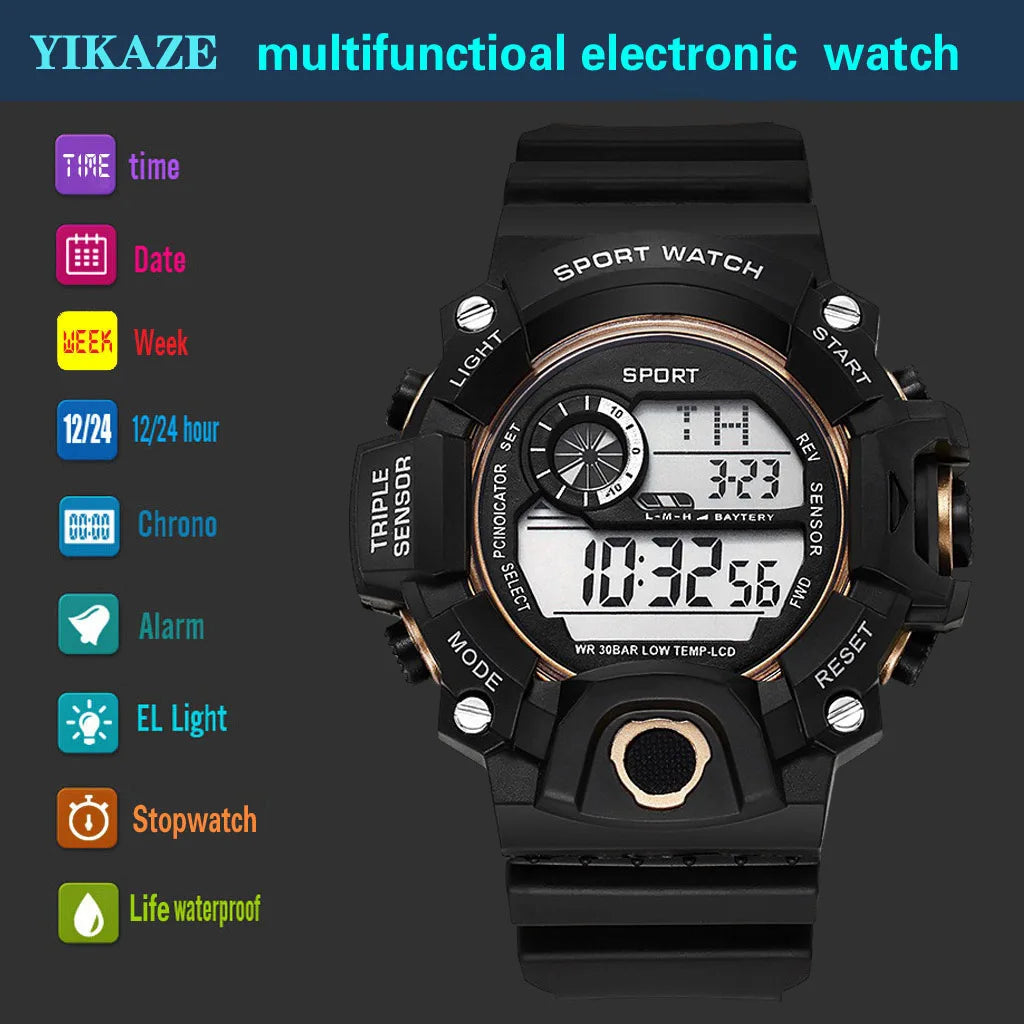 Montre Sport Homme Digitale Militaire Étanche Avec Alarme