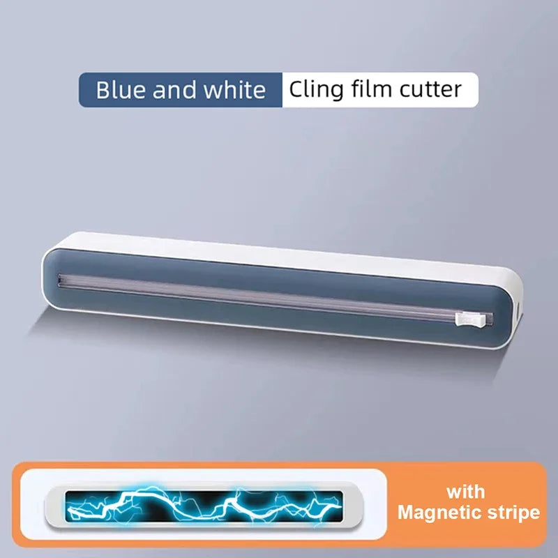 Bleu avec aimant Couleur Distributeur Film Alimentaire Magnétique Avec Coupeur