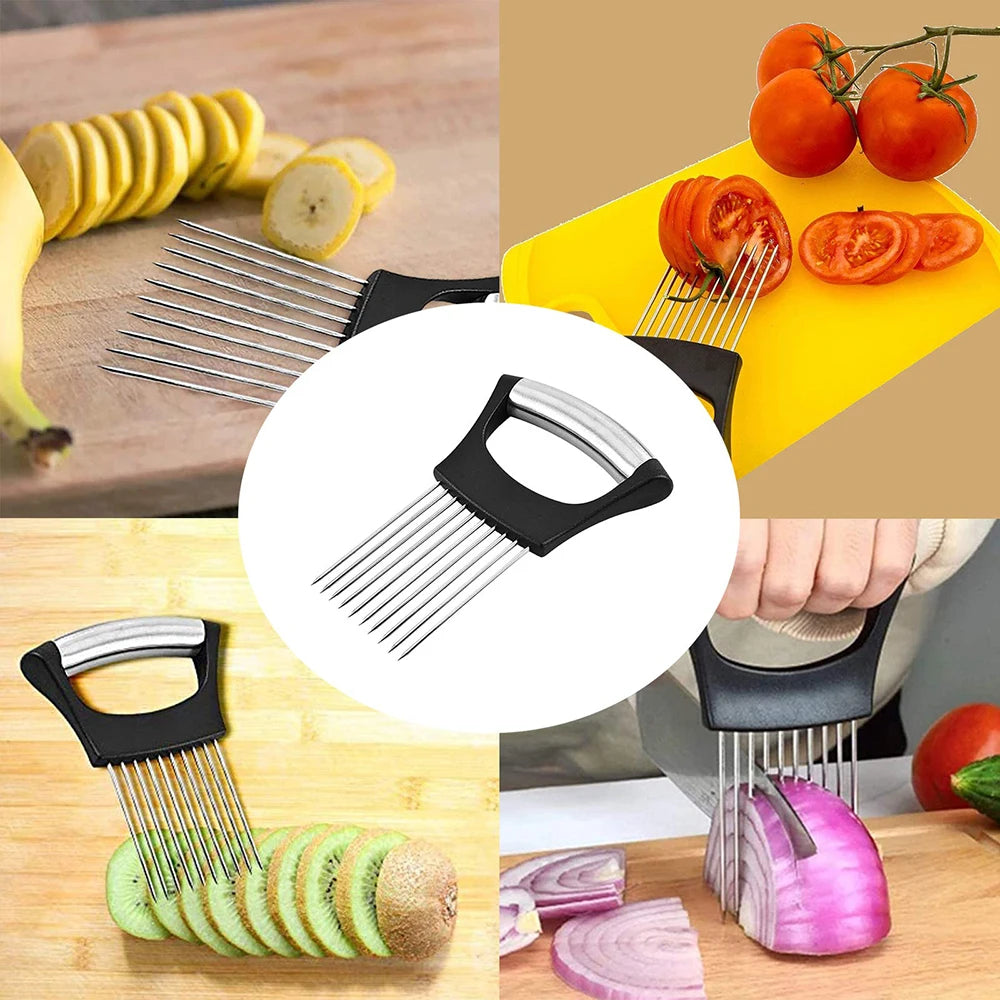 Pique-oignon inox pour trancher légumes et viandes