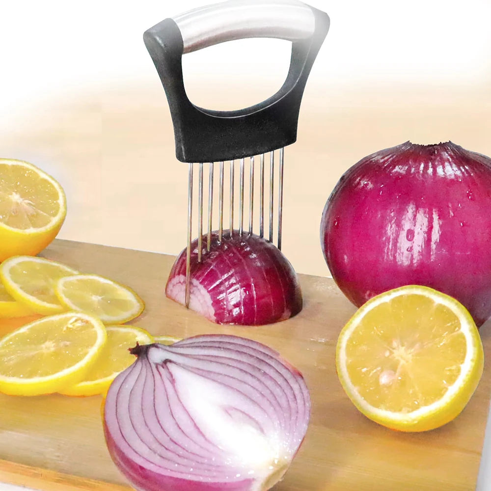 Pique-oignon inox pour trancher légumes et viandes