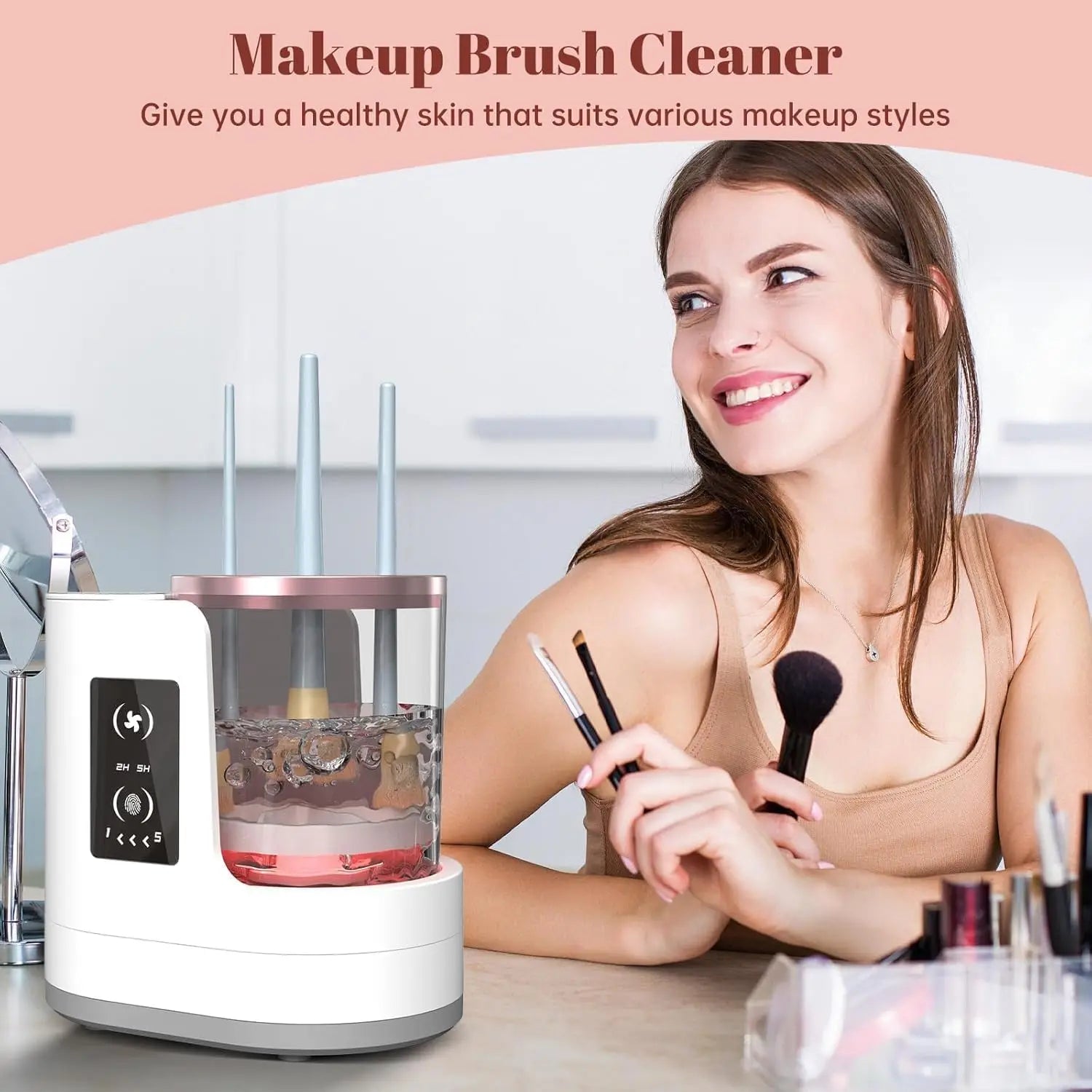 Nettoyeur Électrique Pinceaux Maquillage Séchage Rapide
