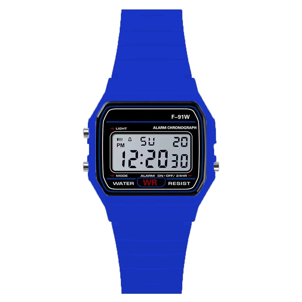 Bleu foncé Couleur Montre Sport Digitale Étanche Homme Enfant Avec Alarme