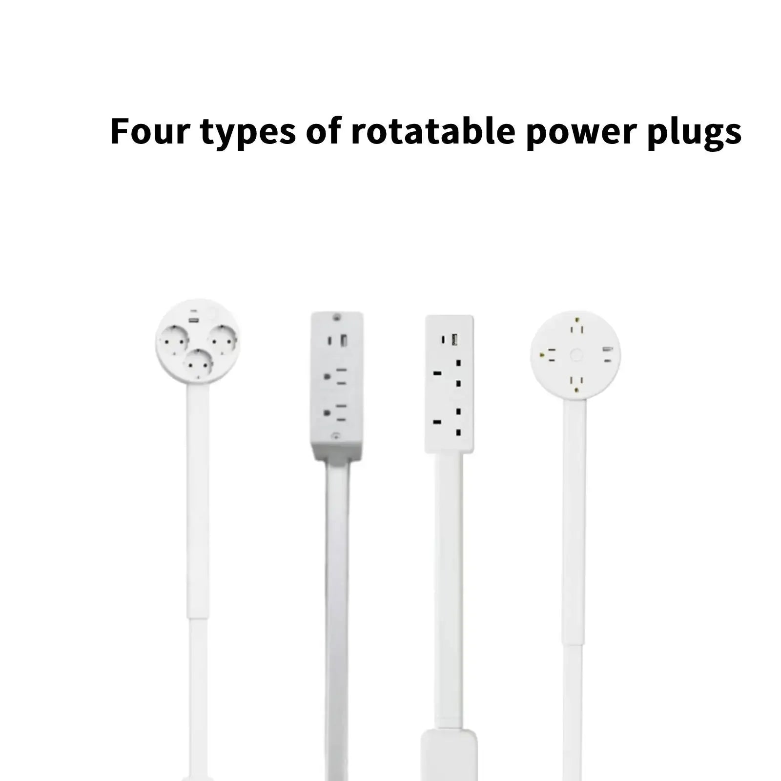Rallonge Prise Murale Rotative Avec Ports USB-A et USB-C